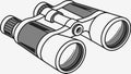 Classic binoculars, exploration and observation tool, travel, vector design Generative AI Royalty Free Stock Photo