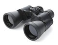 Classic Black Binoculars on Solid White Background Royalty Free Stock Photo