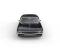 Classic black car - studio shot - top front view Royalty Free Stock Photo