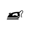 Classic, black, electric iron vector icon for household appliance Royalty Free Stock Photo