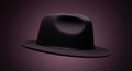 Classic Black Fedora Hat on a Purple Background Studio Shot Royalty Free Stock Photo
