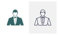 Classic black formal suit icon logo design vector template, Fashion icon concepts, Creative design Royalty Free Stock Photo