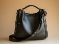 Classic black lambskin handbag with sleek design and polished metal accents.