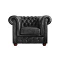 Classic Black leather armchair isolated on white background Royalty Free Stock Photo