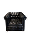 Classic black leather armchair on white background Royalty Free Stock Photo