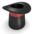 Classic black magic hat on white background