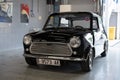 classic black mini in the garage