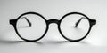 Classic Black Round Eyeglasses: A Close-Up Royalty Free Stock Photo