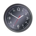 Classic black round wall clock isolated on white background. Mock-up for branding. Vector illustration Royalty Free Stock Photo