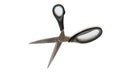 Classic black scissors isolated on white background