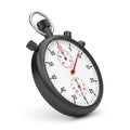Classic Black Stopwatch with Red Hands on White Background timer time Royalty Free Stock Photo