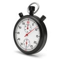 Classic Black Stopwatch with Red Hands on White Background timer time Royalty Free Stock Photo
