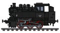 The classic black tank engine locomotive