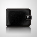 Classic black wallet leather textured