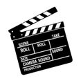 Classic black and white film clapperboard with chalkboard texture isolated on white background Royalty Free Stock Photo