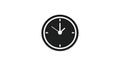 Classic Black and White Minimalist Clock Design on White Background Royalty Free Stock Photo