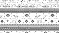 Christmas Winter Nordic Seamless Pattern with Reindeer and Snowflakes Royalty Free Stock Photo