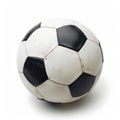 Classic black and white soccer ball isolated on a white background. Royalty Free Stock Photo