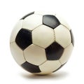 Classic black and white soccer ball isolated on a white background. Royalty Free Stock Photo