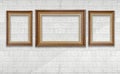 Classic blank photoe frame on white modern brick wall