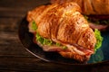 Classic BLT croissant sandwiches Royalty Free Stock Photo