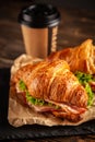 Classic BLT croissant sandwiches