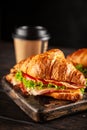 Classic BLT croissant sandwiches Royalty Free Stock Photo