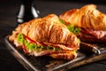 Classic BLT croissant sandwiches Royalty Free Stock Photo