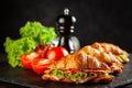 Classic BLT croissant sandwiches Royalty Free Stock Photo