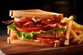 BLT Sandwich. Bacon, lettuce and tomato sandwich.