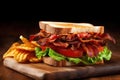 classic blt sandwich with crispy bacon, lettuce, and tomato Royalty Free Stock Photo