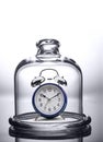Classic blue alarm clock morning time. Save Time and Time Manage Royalty Free Stock Photo
