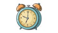 Classic Blue Alarm Clock: Retro Time & Wake-Up Device, vector design Generative AI Royalty Free Stock Photo