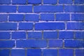 Classic blue brick wall textured background surface simple wallpaper pattern indoor object Royalty Free Stock Photo