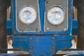 The classic blue car headlights. Royalty Free Stock Photo