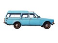 Classic blue car isolated Royalty Free Stock Photo