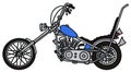 Classic blue chopper Royalty Free Stock Photo