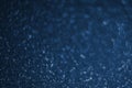 Classic Blue color. Color of the year 2020. Abstract festive bokeh background with shining defocus sparkles. Blurred glitters Royalty Free Stock Photo