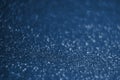 Classic Blue color. Color of the year 2020. Abstract festive bokeh background with shining defocus sparkles. Blurred glitters Royalty Free Stock Photo
