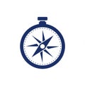 Classic Blue Compass Icon on White Background Royalty Free Stock Photo