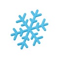 Classic blue elegant snowflakes ornamental ice isometric realistic 3d vector illustration