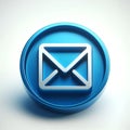 Classic Blue Email Icon for User-Friendly Web Design, Generative AI.