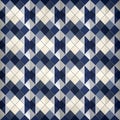 Classic Blue and Grey Geometric Diamond Pattern Royalty Free Stock Photo