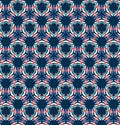 Classic Blue Hand Drawn Line Dot Seamless Pattern. Mariner Style Geometric Triangle Background in Indigo Red. Dotted Royalty Free Stock Photo