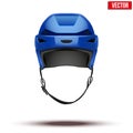 Classic blue Hockey Helmet isolated on Background