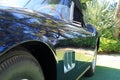 Classic blue italian sports car side detail 2