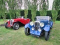 Classic blue Lagonda and Red Riley