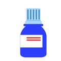 Classic blue medicine bottle isolated Royalty Free Stock Photo