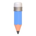 Classic blue pencil with a pink eraser and a sharp tip, isolated on a white background Royalty Free Stock Photo