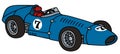 Classic blue racing car